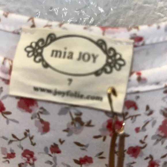 Joyfolie Red and White Floral Kids Dress - Picture 2 of 3